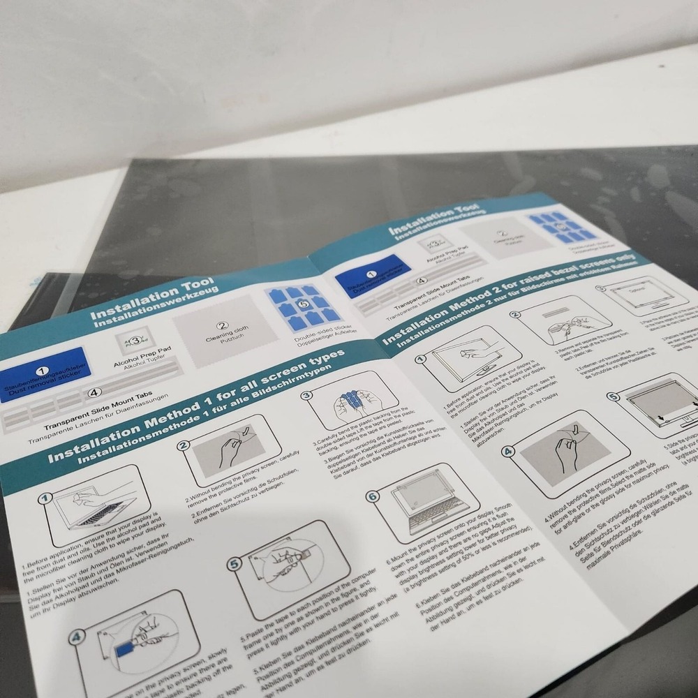 23.8"‎ Computer Privacy Filter 2-Pack Anti-Blue Light Anti-Glare Removable 16:9 - Picture 5 of 13